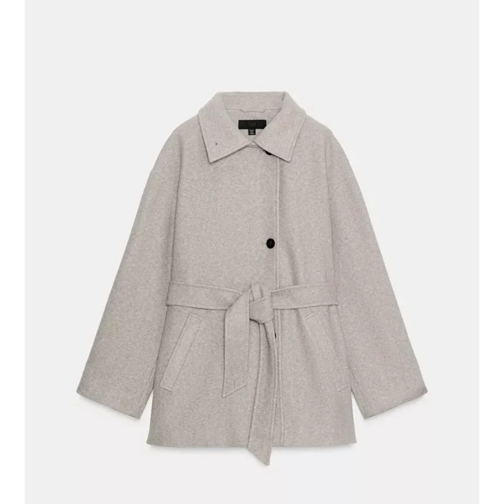 Zara Light Tan Wool Blend Outerwear - Picture 4 of 6